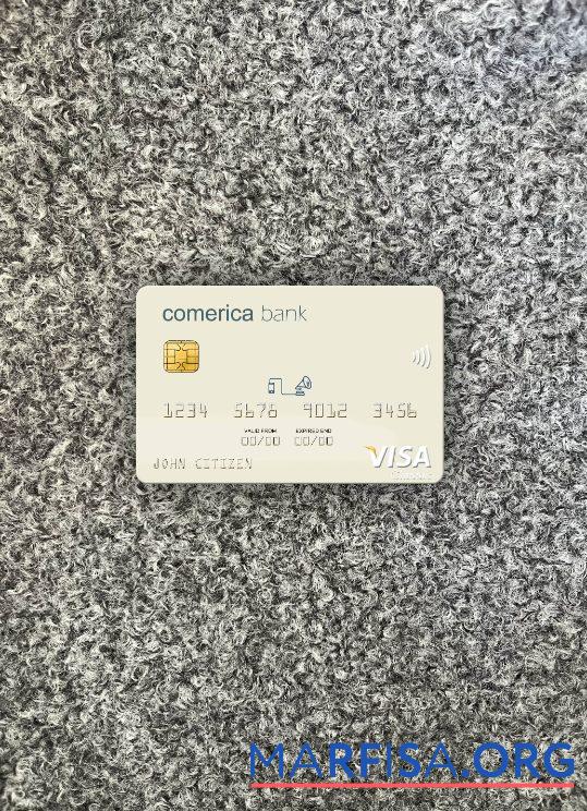 Printable USA Comerica Bank visa card photolook front template